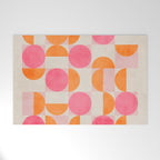 Pink Orange Modern Geometric Artwork Welcome Mat Gallery Image 1