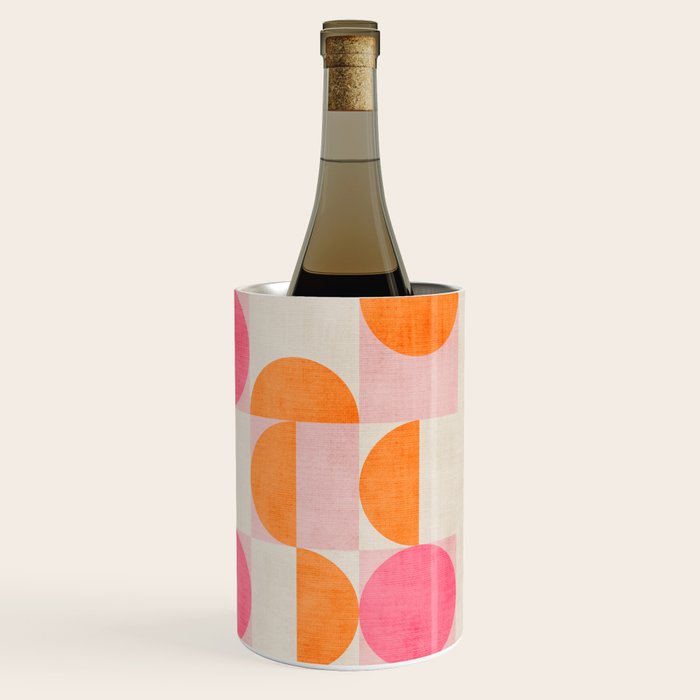Pink Orange Modern Geometric Artwork Wine Chiller Gallery Image 3