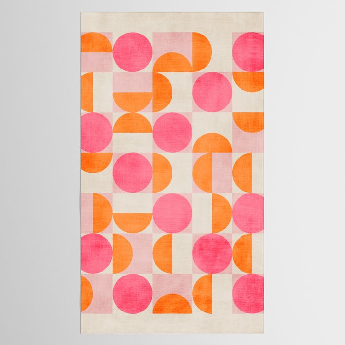 Pink Orange Modern Geometric Artwork Tablecloth Gallery Image 2
