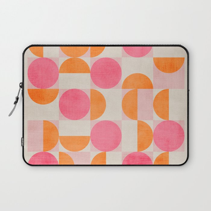 Pink Orange Modern Geometric Artwork Laptop Sleeve Gallery Image 1