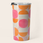 Pink Orange Modern Geometric Artwork Travel Mug Gallery Image 3