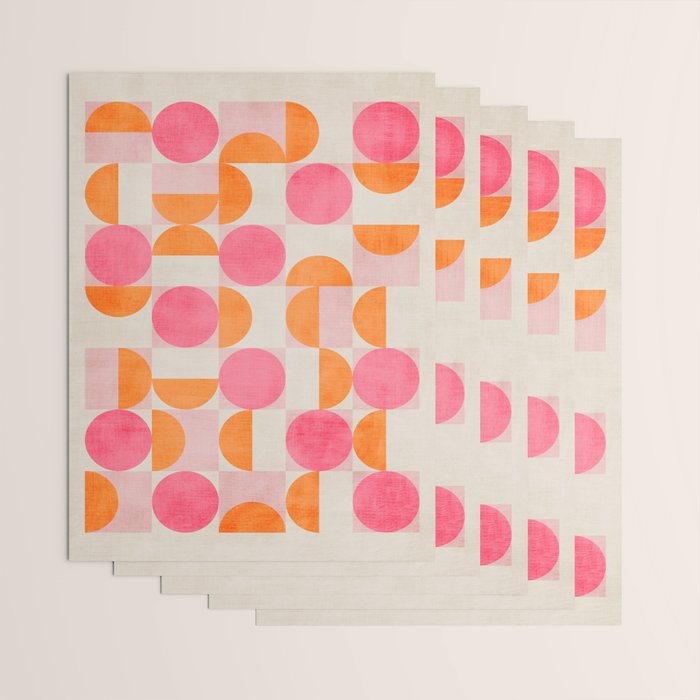 Pink Orange Modern Geometric Artwork Wrapping Paper Gallery Image 3
