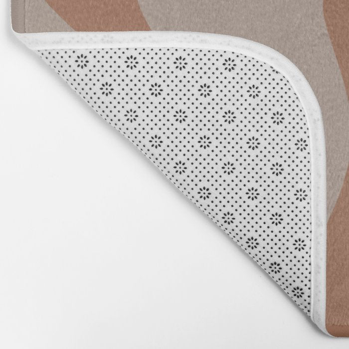 Liquid Swirl Abstract Pattern Taupe Clay Bath Mat Gallery Image 2