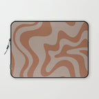 Liquid Swirl Abstract Pattern Taupe Clay Laptop Sleeve Gallery Image 1