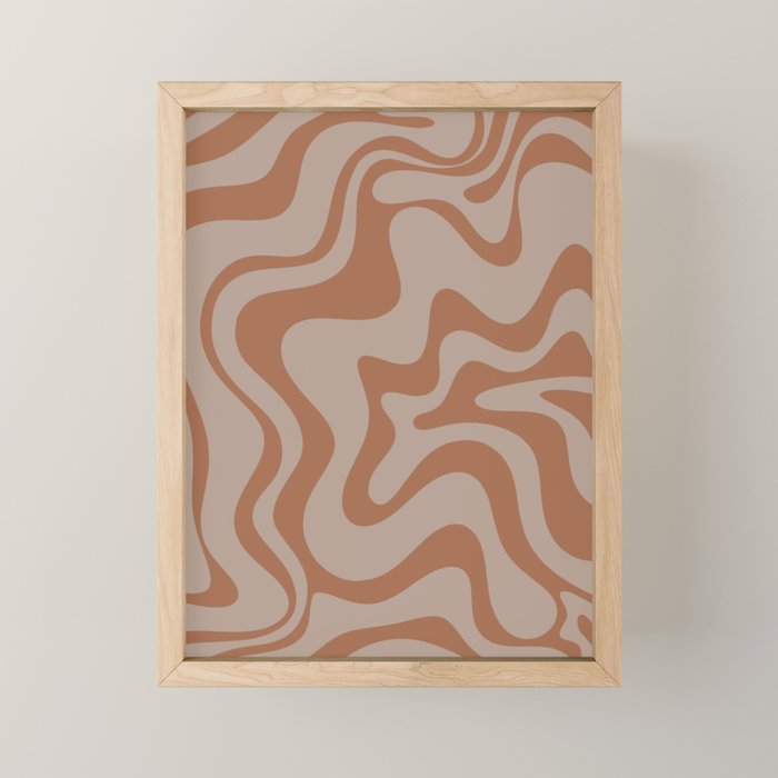 Liquid Swirl Abstract Pattern Taupe Clay Mini Art Print Gallery Image 1