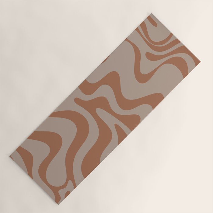 Liquid Swirl Abstract Pattern Taupe Clay Yoga Mat Gallery Image 1