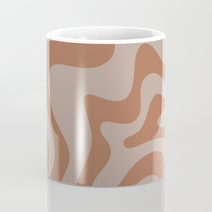 Liquid Swirl Abstract Pattern Taupe Clay Coffee Mug Gallery Image 4