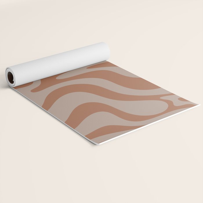 Liquid Swirl Abstract Pattern Taupe Clay Yoga Mat Gallery Image 2