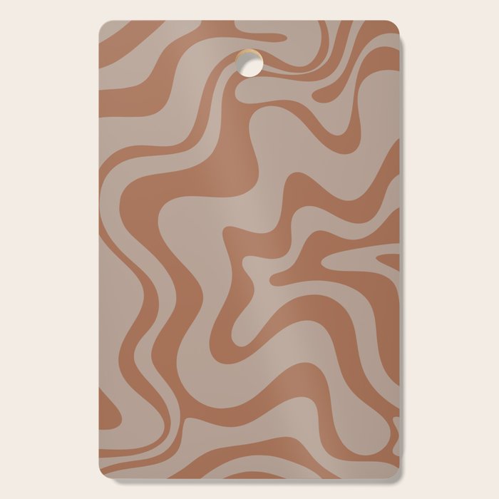 Liquid Swirl Abstract Pattern Taupe Clay Cutting Board Gallery Image 1