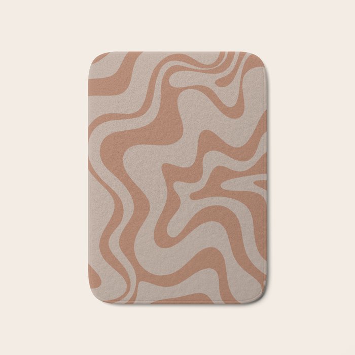 Liquid Swirl Abstract Pattern Taupe Clay Bath Mat Gallery Image 1