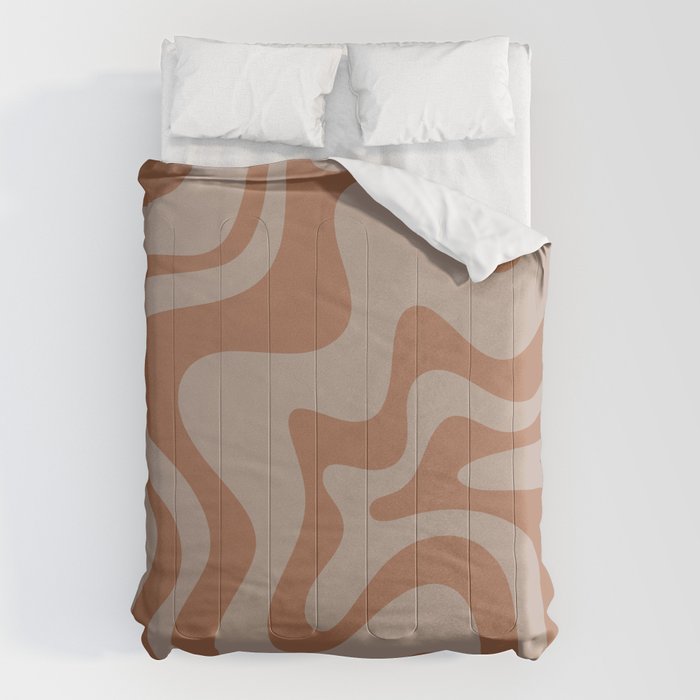 Liquid Swirl Abstract Pattern Taupe Clay Comforter Gallery Image 6