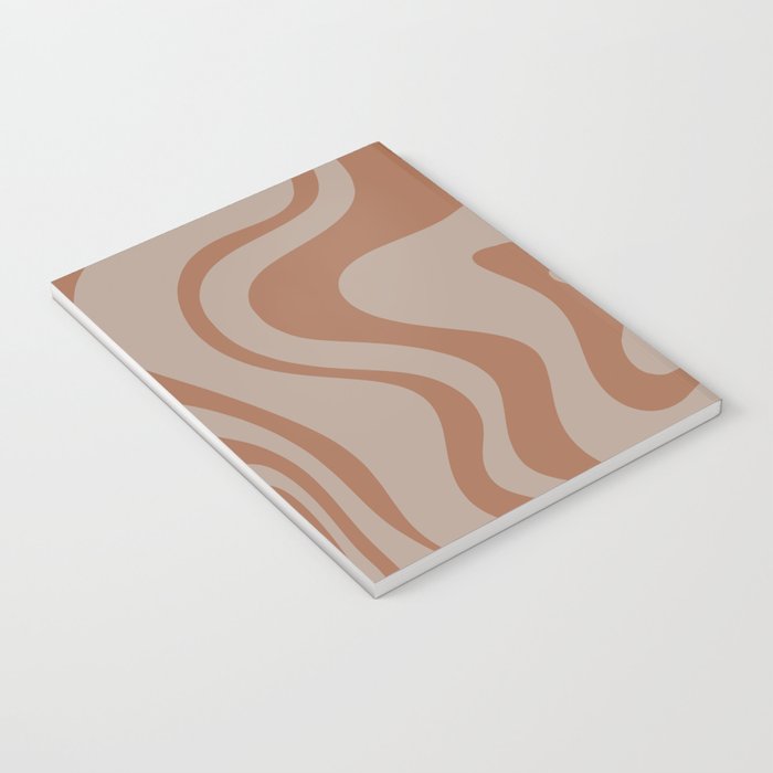 Liquid Swirl Abstract Pattern Taupe Clay Notebook Gallery Image 3