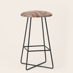 Liquid Swirl Abstract Pattern Taupe Clay Stool Gallery Image 1