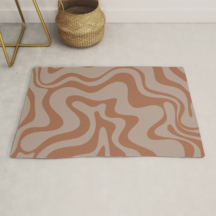 Liquid Swirl Abstract Pattern Taupe Clay Rug Gallery Image 1