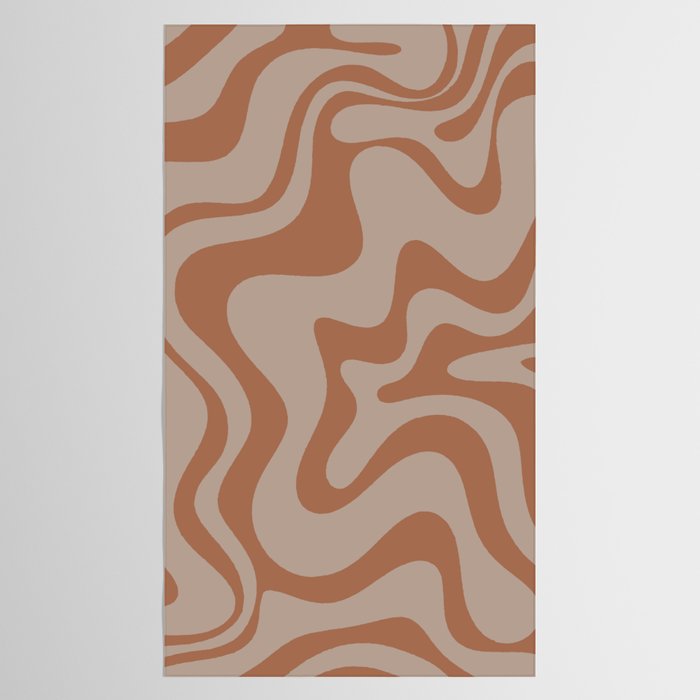 Liquid Swirl Abstract Pattern Taupe Clay Tablecloth Gallery Image 2