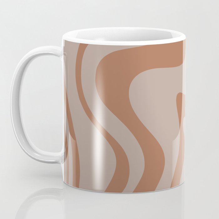 Liquid Swirl Abstract Pattern Taupe Clay Coffee Mug Gallery Image 3
