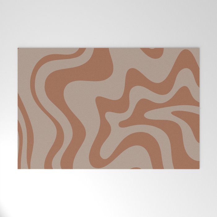 Liquid Swirl Abstract Pattern Taupe Clay Welcome Mat Gallery Image 1