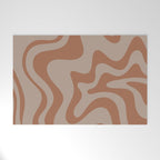 Liquid Swirl Abstract Pattern Taupe Clay Welcome Mat Gallery Image 1