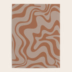 Liquid Swirl Abstract Pattern Taupe Clay Poster Gallery Image 4