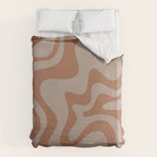 Liquid Swirl Abstract Pattern Taupe Clay Duvet Cover Gallery Image 6