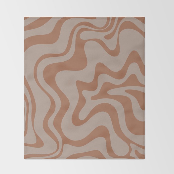 Liquid Swirl Abstract Pattern Taupe Clay Throw Blanket Gallery Image 2