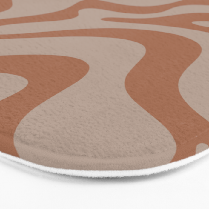 Liquid Swirl Abstract Pattern Taupe Clay Bath Mat Gallery Image 3