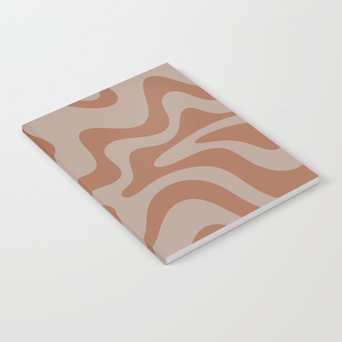 Liquid Swirl Abstract Pattern Taupe Clay Notebook Gallery Image 2
