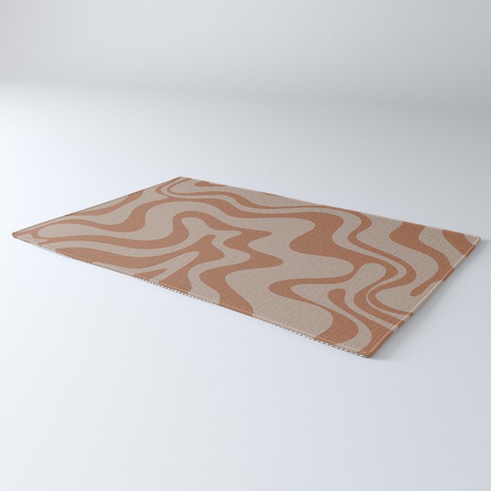 Liquid Swirl Abstract Pattern Taupe Clay Rug Gallery Image 3