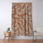 Liquid Swirl Abstract Pattern Taupe Clay Window Curtain Gallery Image 5