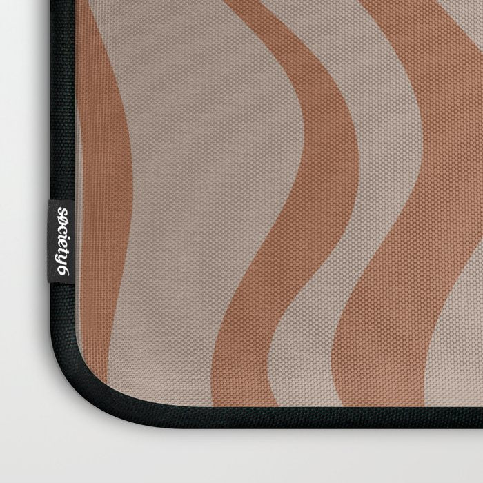 Liquid Swirl Abstract Pattern Taupe Clay Laptop Sleeve Gallery Image 3