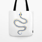Snake Skeleton - Navy & Gold Palette Tote Bag Gallery Image 1