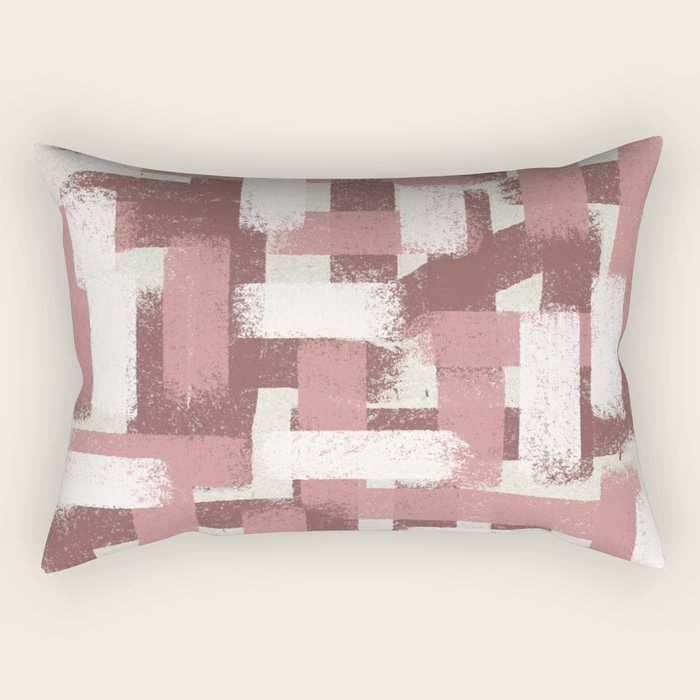 Pink Rose Modern Elements Rectangular Pillow Gallery Image 1