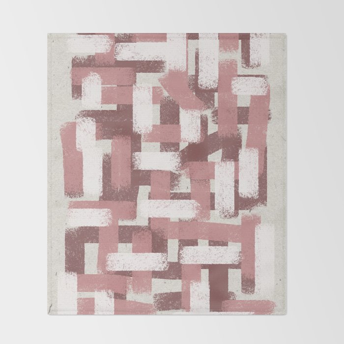 Pink Rose Modern Elements Throw Blanket Gallery Image 2