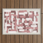 Pink Rose Modern Elements Outdoor Rug Gallery Image 1