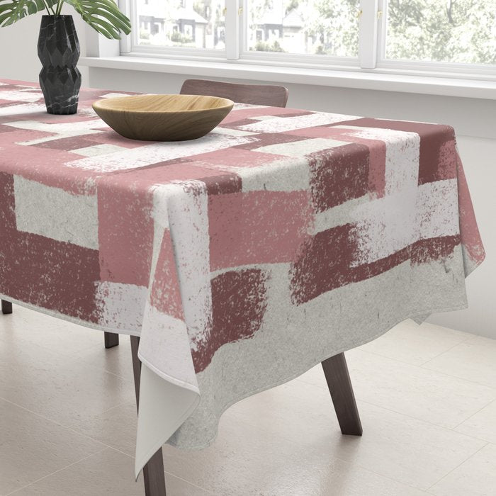 Pink Rose Modern Elements Tablecloth Gallery Image 3