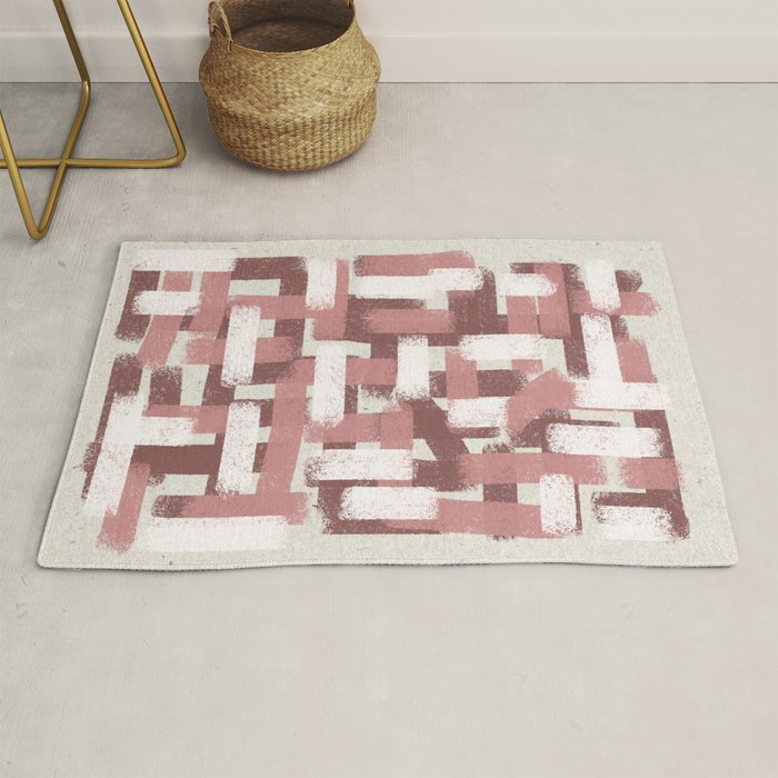 Pink Rose Modern Elements Rug Gallery Image 1