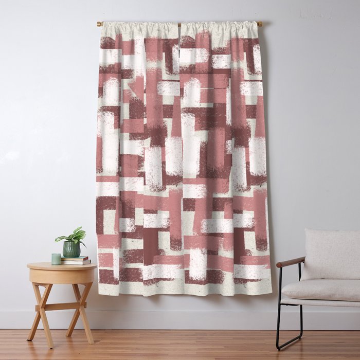 Pink Rose Modern Elements Window Curtain Gallery Image 5