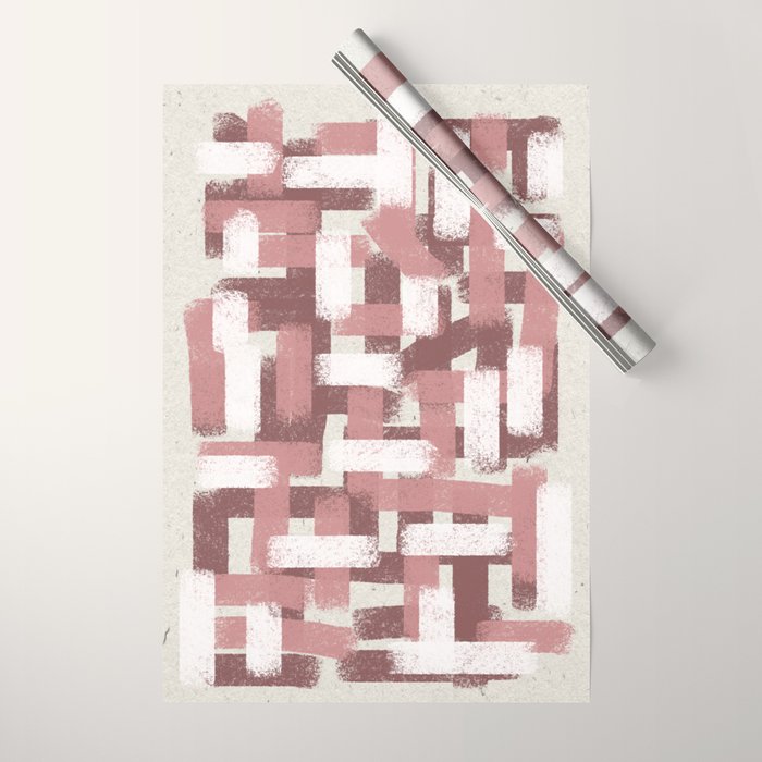 Pink Rose Modern Elements Wrapping Paper Gallery Image 1