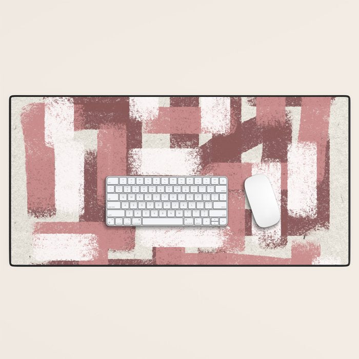 Pink Rose Modern Elements Desk Mat Gallery Image 1