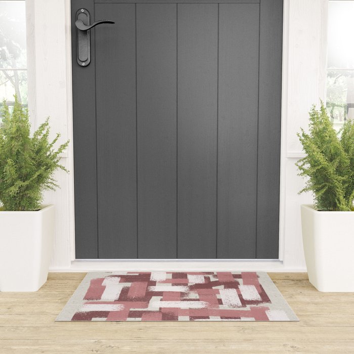 Pink Rose Modern Elements Welcome Mat Gallery Image 3