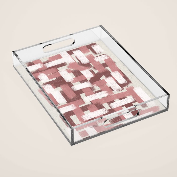 Pink Rose Modern Elements Acrylic Tray Gallery Image 1