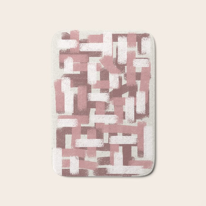 Pink Rose Modern Elements Bath Mat Gallery Image 1