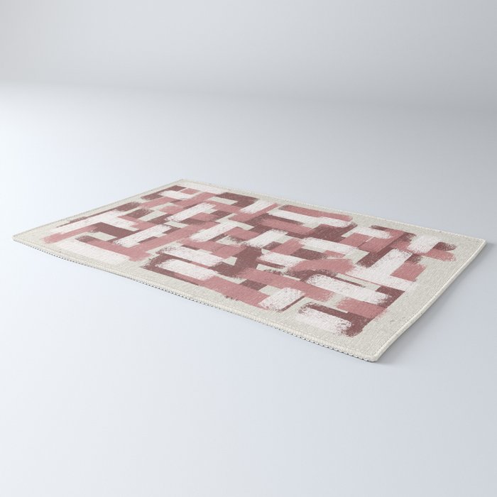 Pink Rose Modern Elements Rug Gallery Image 3