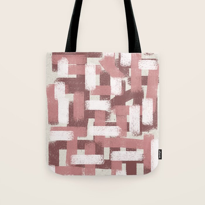 Pink Rose Modern Elements Tote Bag Gallery Image 1