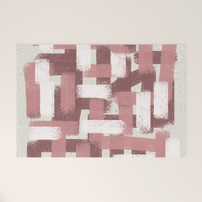 Pink Rose Modern Elements Welcome Mat Gallery Image 1
