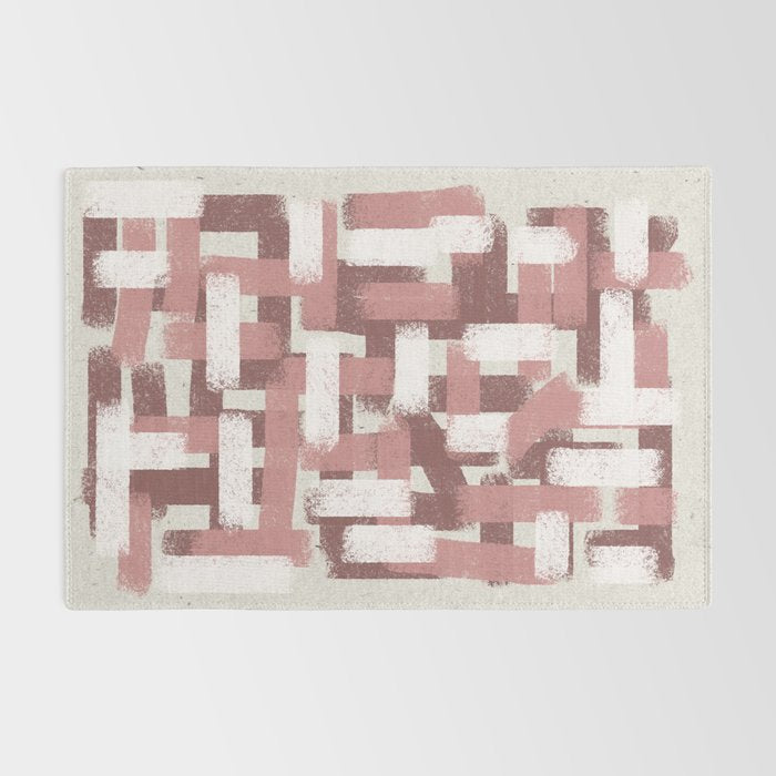 Pink Rose Modern Elements Rug Gallery Image 2