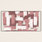 Pink Rose Modern Elements Desk Mat Gallery Image 3
