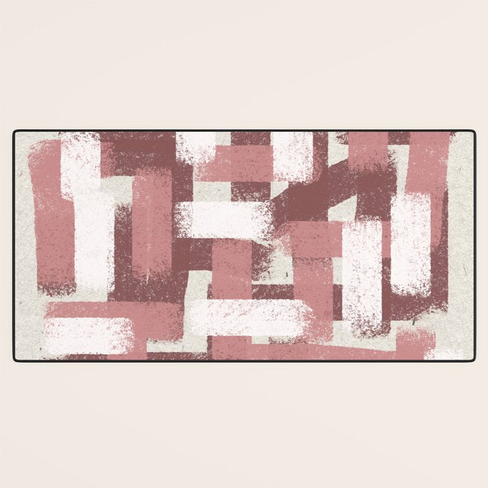 Pink Rose Modern Elements Desk Mat Gallery Image 3