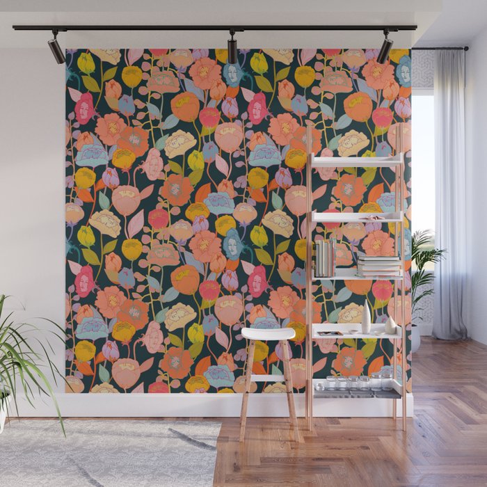 Wonderland Flowers Wall Mural Gallery Image 1