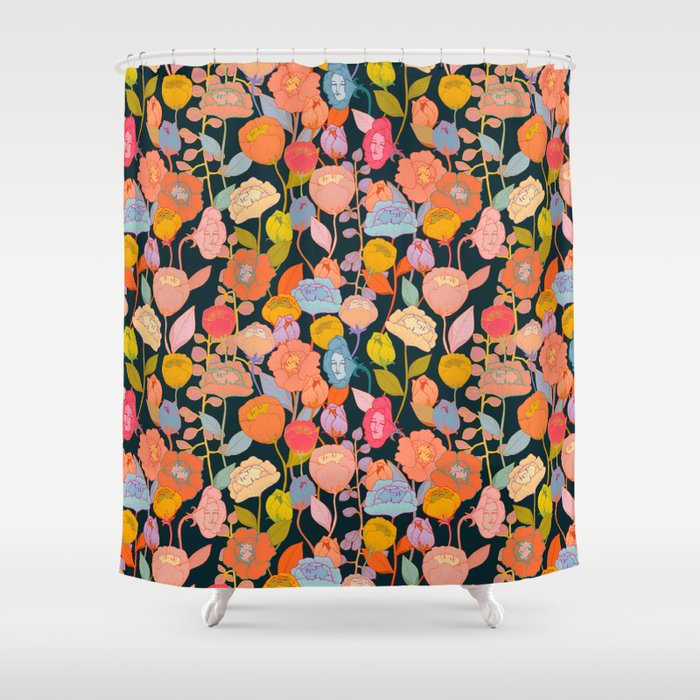 Wonderland Flowers Shower Curtain Gallery Image 1